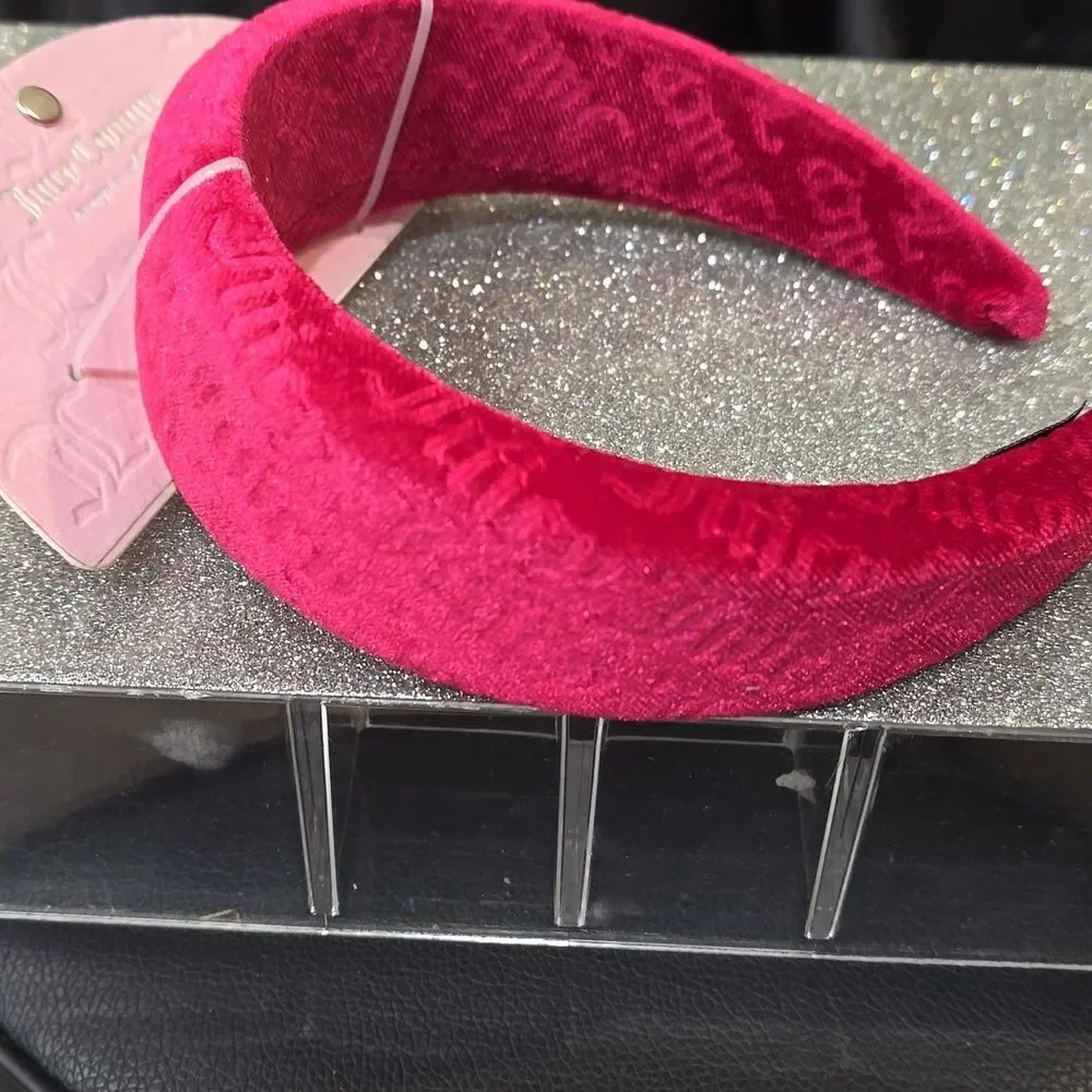 Juicy Couture Juicy Signature Logo Logo Velour‎ Headband